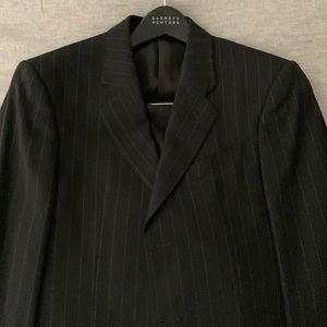 Armani pin striped suit.  Like new and dry cleaned.  Fits man 5’9”